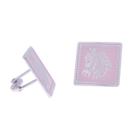 Μανικετόκουμπα με Σχέδιο Κεφάλι Αλόγου White Gold Filled Μανικετόκουμπα με Σχέδιο Κεφάλι Αλόγου White Gold Filled