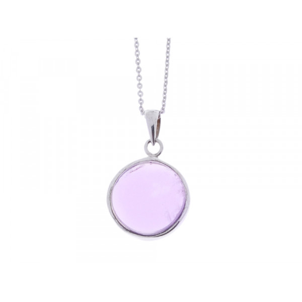 Platinum Plated Silver Pendant adorned with an Ametrine