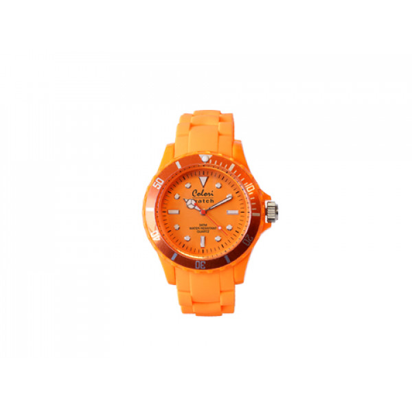 Colori Watch Fashion Quartz with an Orange Silicone Strap