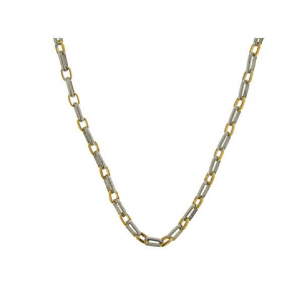 Stainless Steel and 0.10-micron Gold Necklace