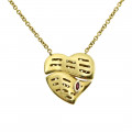 Κ18 Χρυσό Μενταγιόν "Ραγισμένη Καρδιά" by Roberto Coin με Τσαβορίτες και ένα Ρουμπίνι