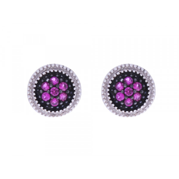 Rosaline Earrings set in Platinum Plated Silver