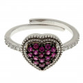Rosaline Heart Ring set in Platinum Plated Silver
