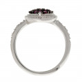Rosaline Heart Ring set in Platinum Plated Silver