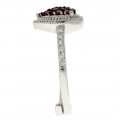 Rosaline Heart Ring set in Platinum Plated Silver