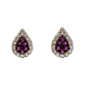 Rosaline and White Sapphire Earrings set in Platinum Plated Earrings