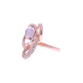 Ροζ Επιχρυσωμένο Δαχτυλίδι "Λουλούδι" με Κρύσταλλο Swarovski