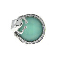 Platinum Plated Statement Ring Green Topaz