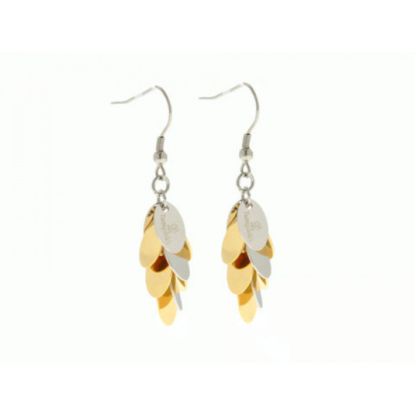 Gold Plated Stainless Steel Dangle Earrings