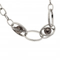 Platinum Plated Necklace with Grey Mallorca Pearls