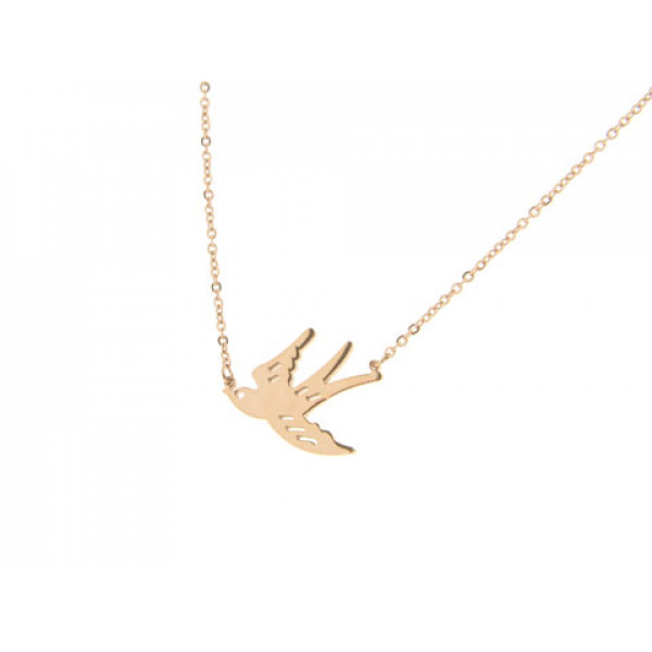 Swallow Pendant made of Pink Gold Plated Stainless Steel