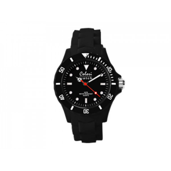 Colori Watch Classic Quartz with a Black Silicone Strap