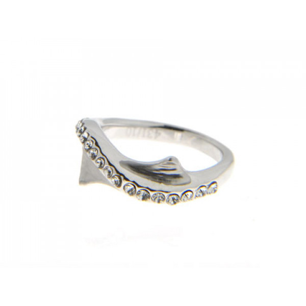 Platinum Plated Minimal Ring with White Sapphires