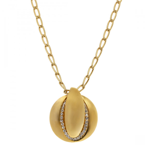Gold Plated Pendant with White Sapphires
