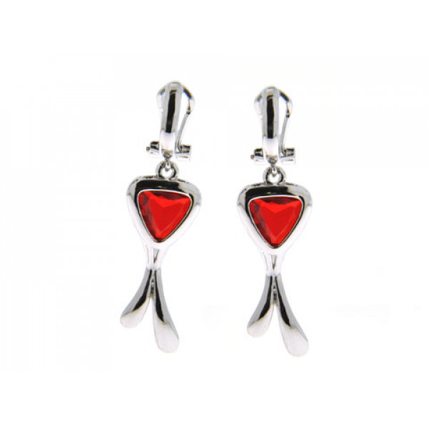 Drop Earrings with Red Swarovski Crystals