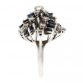 Platinum Cluster Ring adorned with Sapphires and Diamonds