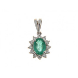 White Gold Emerald Pendant