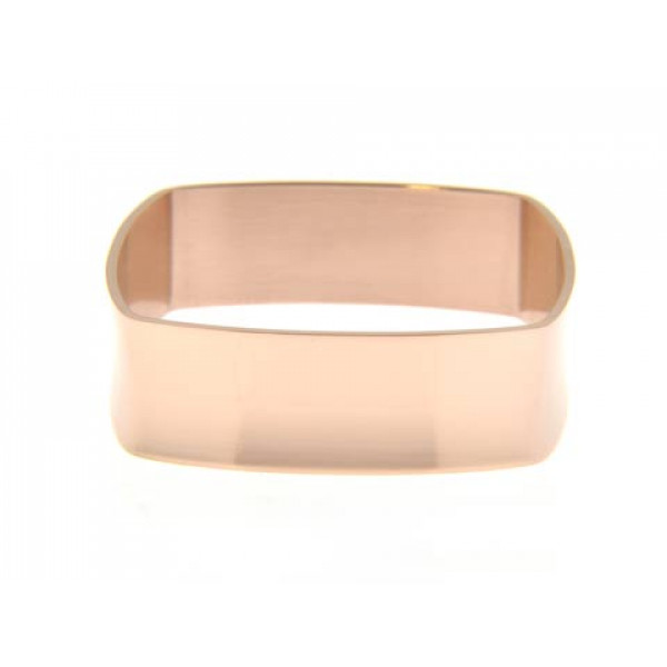 Bangle Bracelet in Pink Gold Cuff Stainless Steel