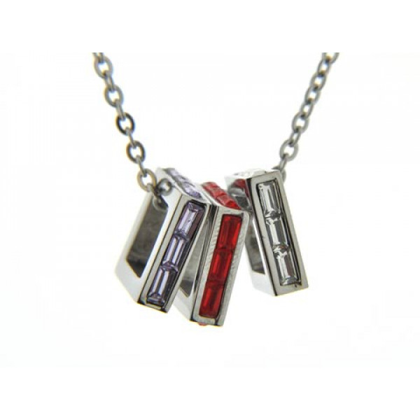 Stainless Steel Necklace with Swarovski Crystals