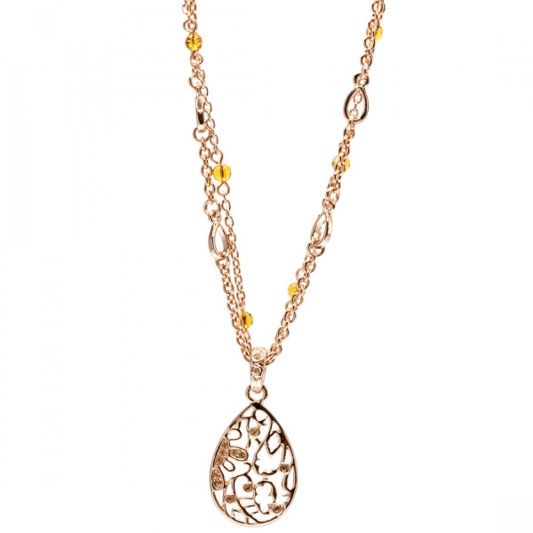 Filigree Rose Gold Plated Necklace with Swarovski Crystals