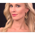 Statement Earrings with Gold Plating and White Sapphires