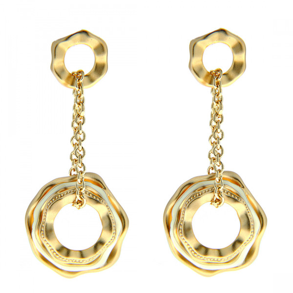 Statement Earrings with Gold Plating and White Sapphires