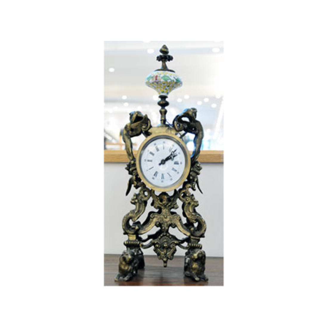 Bronze Table Clock Gt Tsangarakis