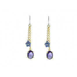 Gold Plated Amethysts Earrings
