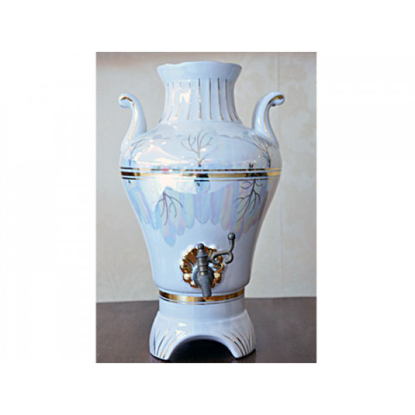 Russian Porcelain Samovar with a 24K Gold Leaf