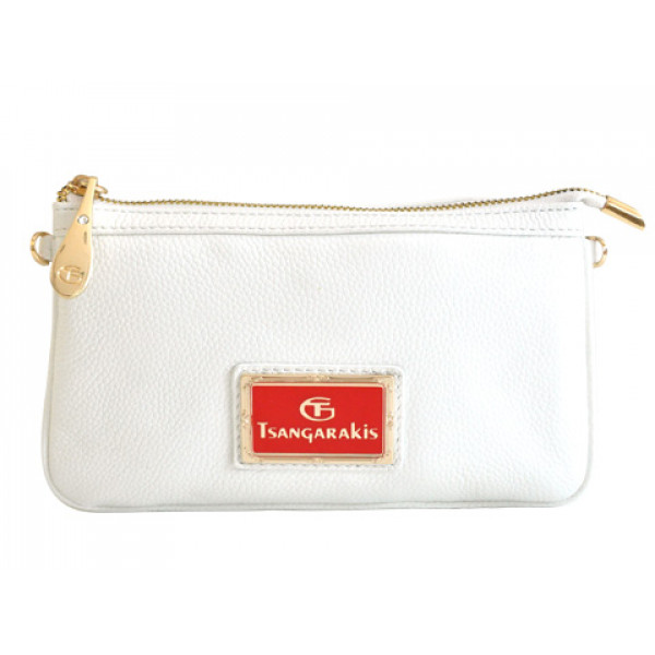 White Leather Clutch Bag