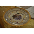 Limoges Porcelain Platter with 22K Gold featuring a man and a woman