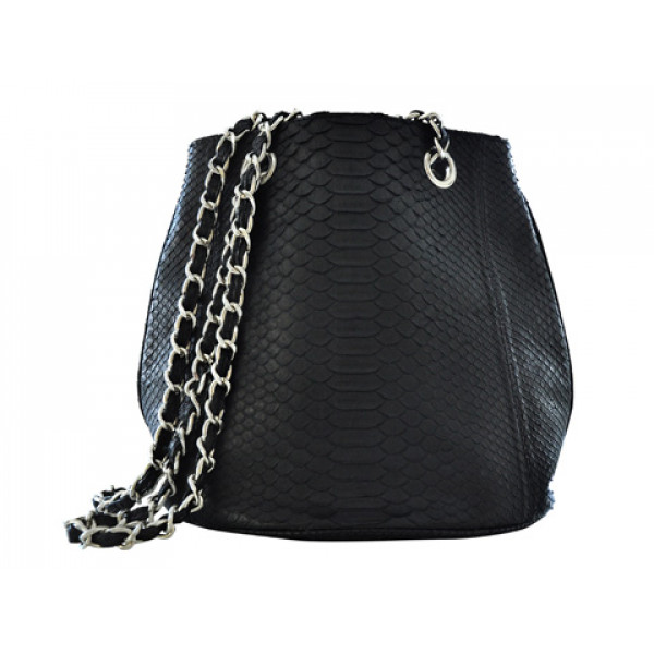 Black Pouch Bag Python Collection