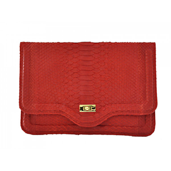 Red Clutch Bag Python Collection