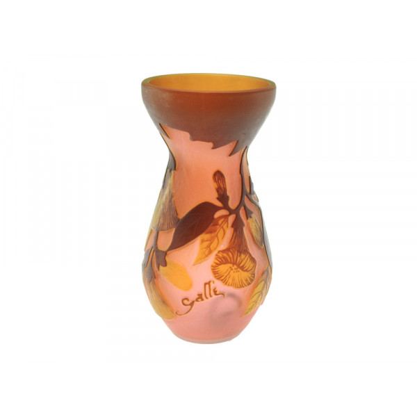 Galle vase with a pink background