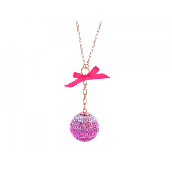 Necklace with Pink and Fuschia Swarovski Crystals