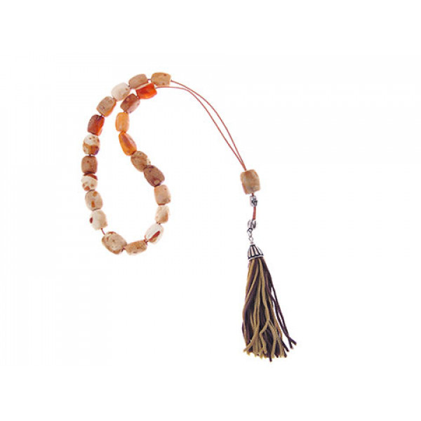 Amber Worry Beads with silver elements