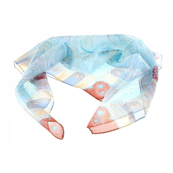 Light Blue Paisly Scarf