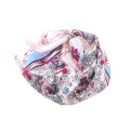 Scarf with Fuschia, Blue and White Pattern