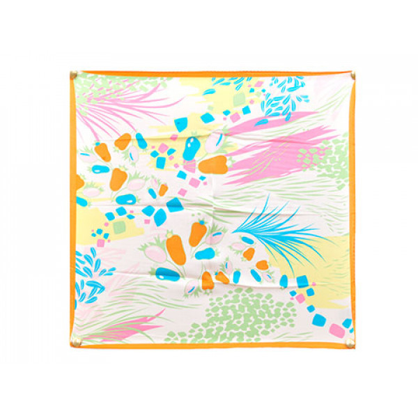Silk Scarf with a Flower Pattern
