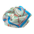 Scarf in Blue, White and Lime Designs