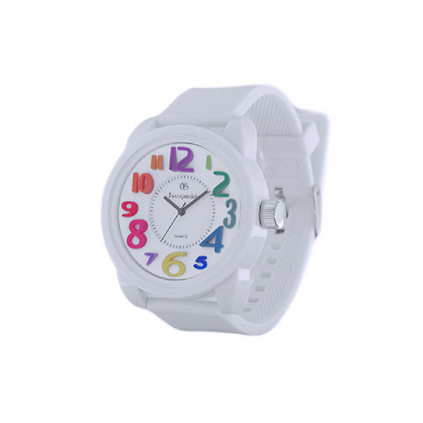 Παιδικό ρολόι με λευκό λουράκι και πολύχρωμα νούμερα