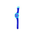 Stainless Steel Watch with Blue Silicone Strap