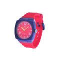 Kid's Watch with a Red Silicone Strap, Red Dial and Blue Case