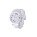 White Kid's Watch with a Silicone Strap and a Stainless Steel Case