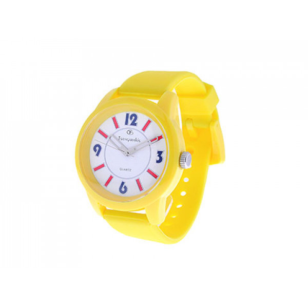 Kid's Watch with a Yellow Silicone Strap and Yellow Case