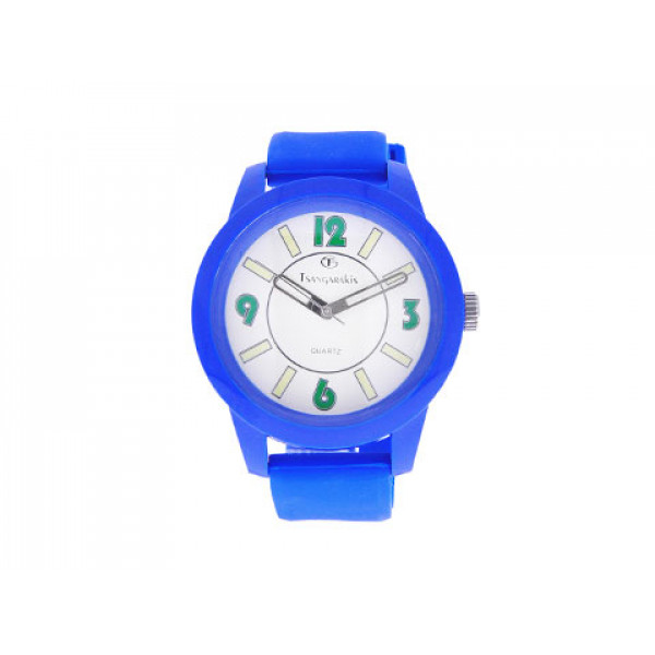 Kid's Watch with a Blue Silicone Strap and a Blue Case