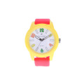 Kid's watch with a Red Silicone Strap and a Yellow Case