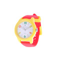 Kid's watch with a Red Silicone Strap and a Yellow Case