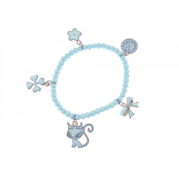 Charm Bracelet with Turquoise Beads