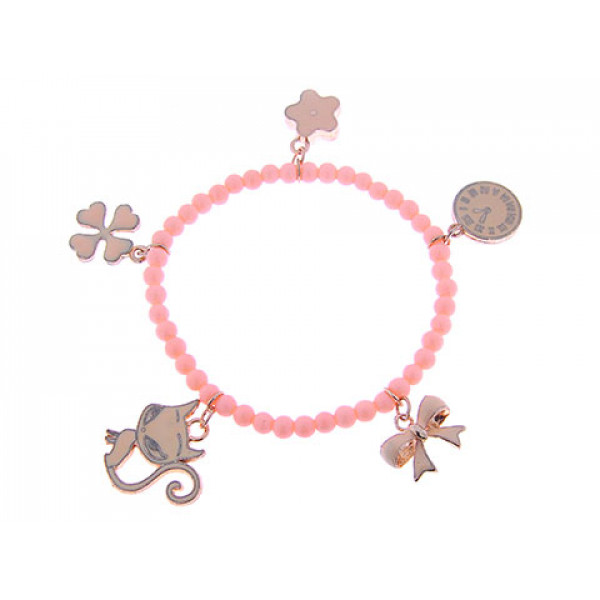 Charm Bracelet with Lab Created Corals